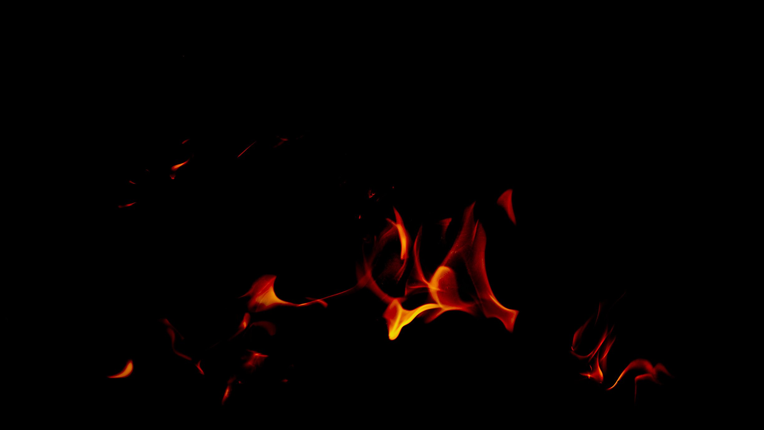 Fire flames on black background. Fire background